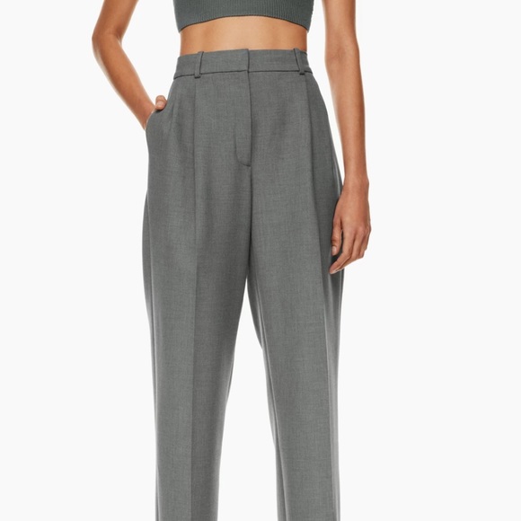 Aritzia Babaton Pleated Pant in Heather Iconic Grey - Picture 3 of 6